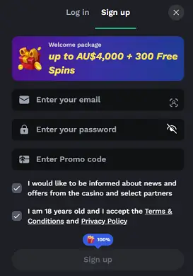 Registrace v Betonred Casino